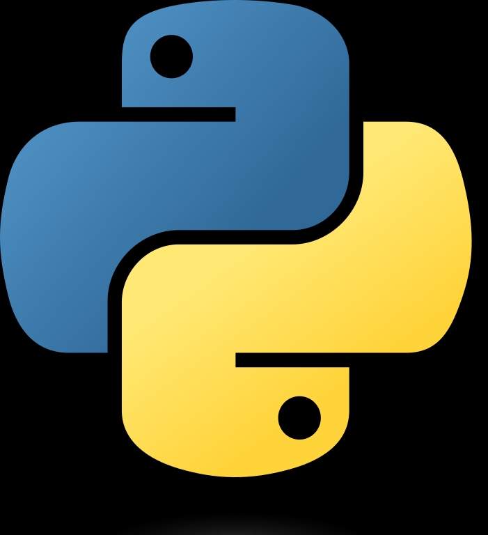 Logo de Python que representa dos serpientes entrelazadas en azul y amarillo.