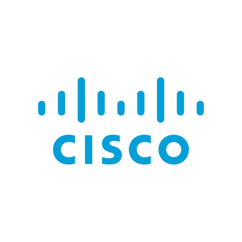 Logo de la empresa Cisco con líneas verticales y el nombre en azul.