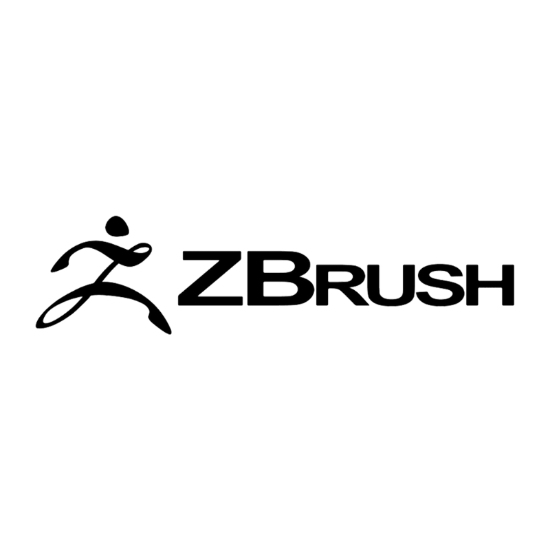 Logo de ZBrush, un software de modelado y escultura 3D.
