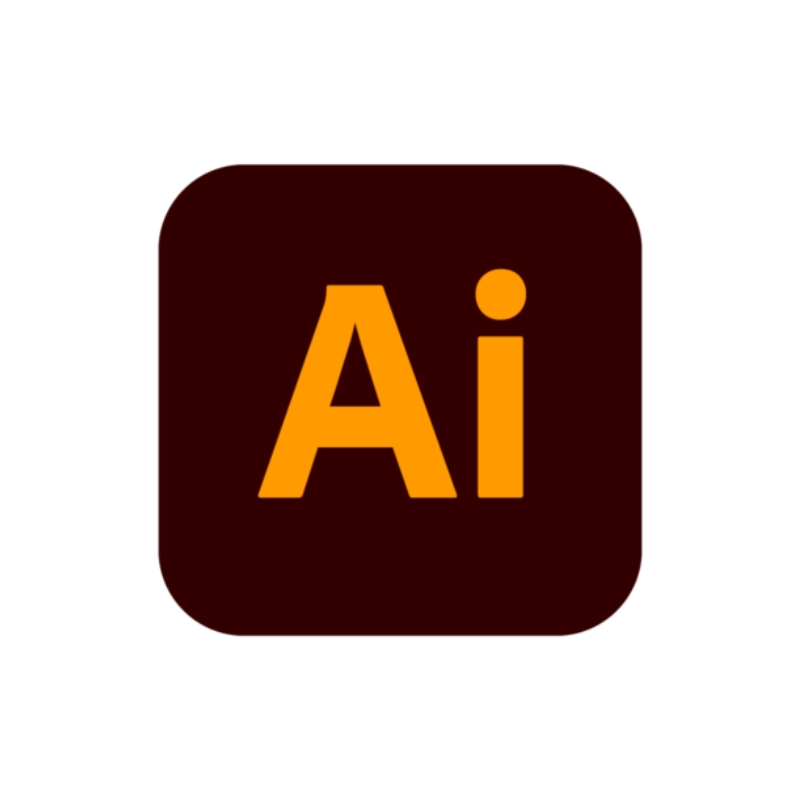 Logotipo de Adobe Illustrator en un fondo oscuro.