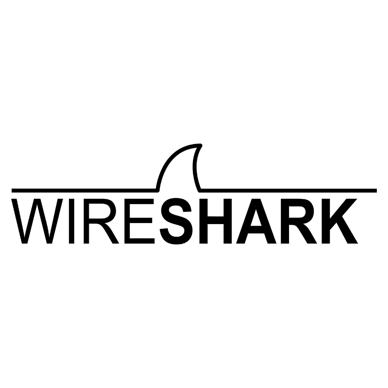 Logo de la herramienta Wireshark, que representa un tiburón estilizado junto al nombre.