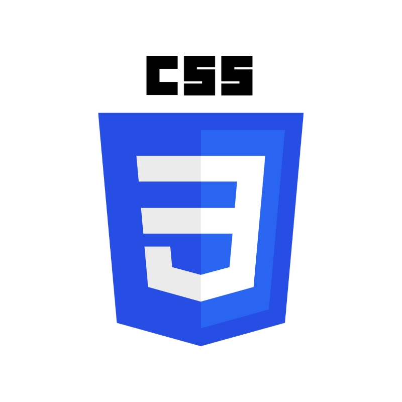 Logo del lenguaje de hojas de estilo CSS con un fondo azul.