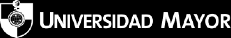Logo de la Universidad Mayor en blanco y negro.