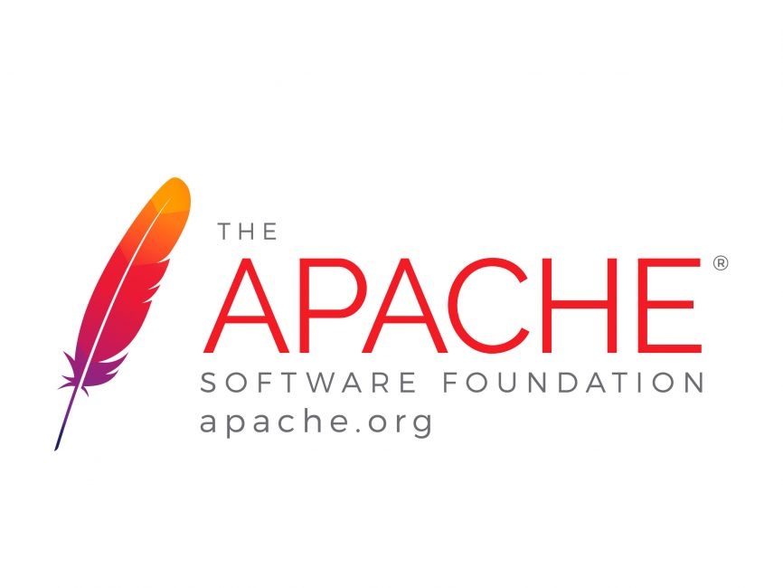 Logo de la Fundación Apache que incluye una pluma de colores vibrantes.