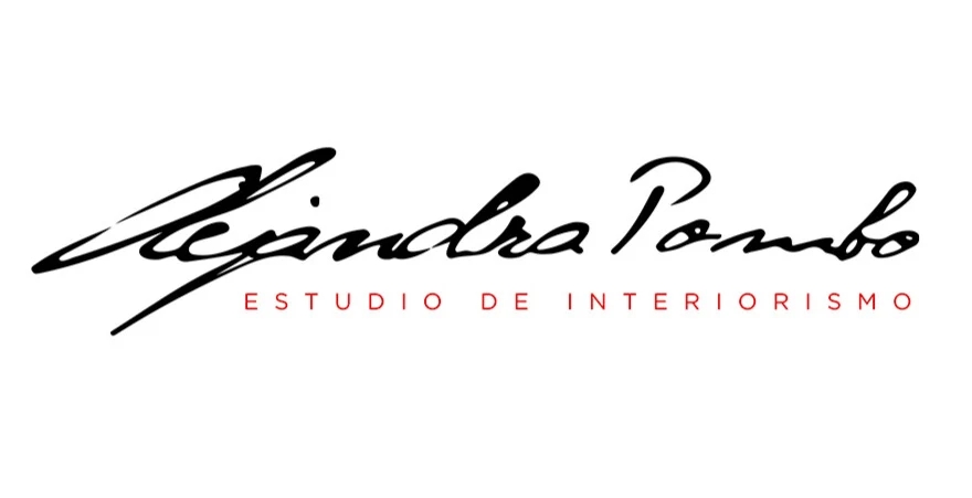 Logotipo de un estudio de interiorismo llamado Alejandro Pombo.