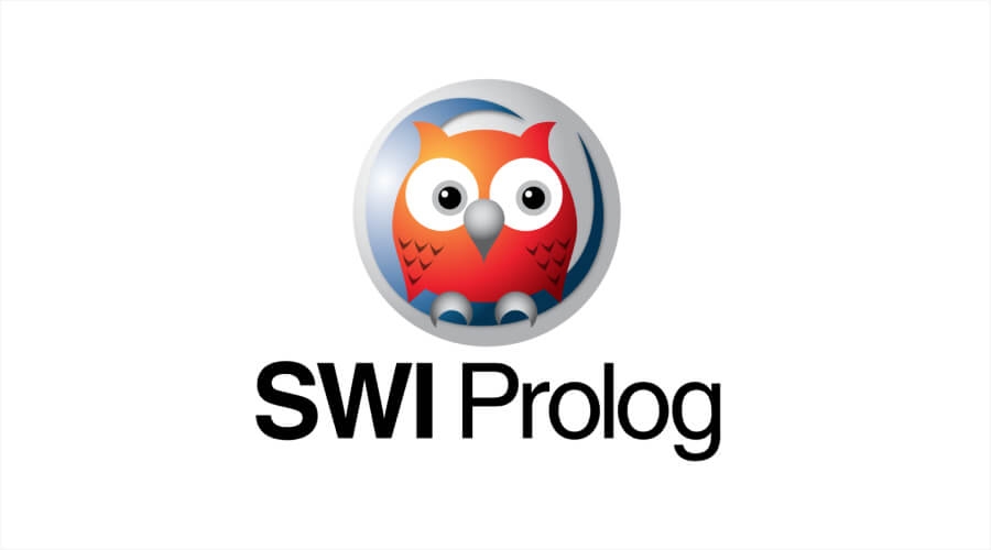 Logo de SWI Prolog con un búho y el texto correspondiente.
