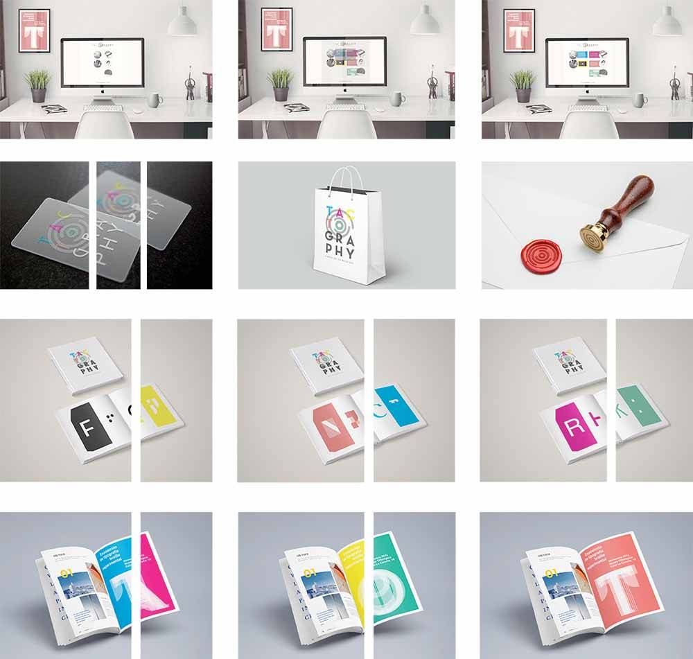 Una composición visual que muestra elementos de diseño gráfico en un entorno de trabajo moderno.