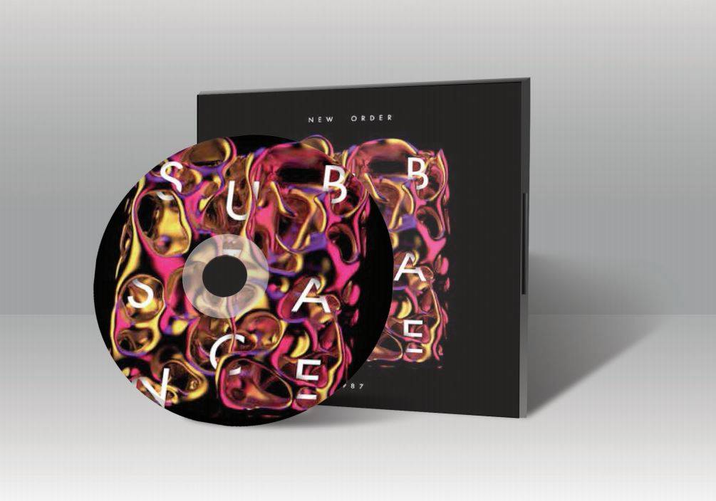 La imagen muestra un disco compacto junto a su carátula, con un diseño abstracto de colores vibrantes.