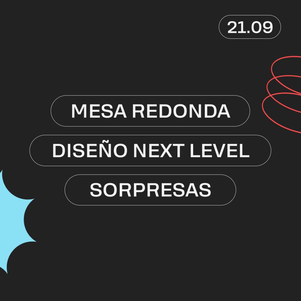Imagen que presenta un evento con temática de diseño y sorpresas.