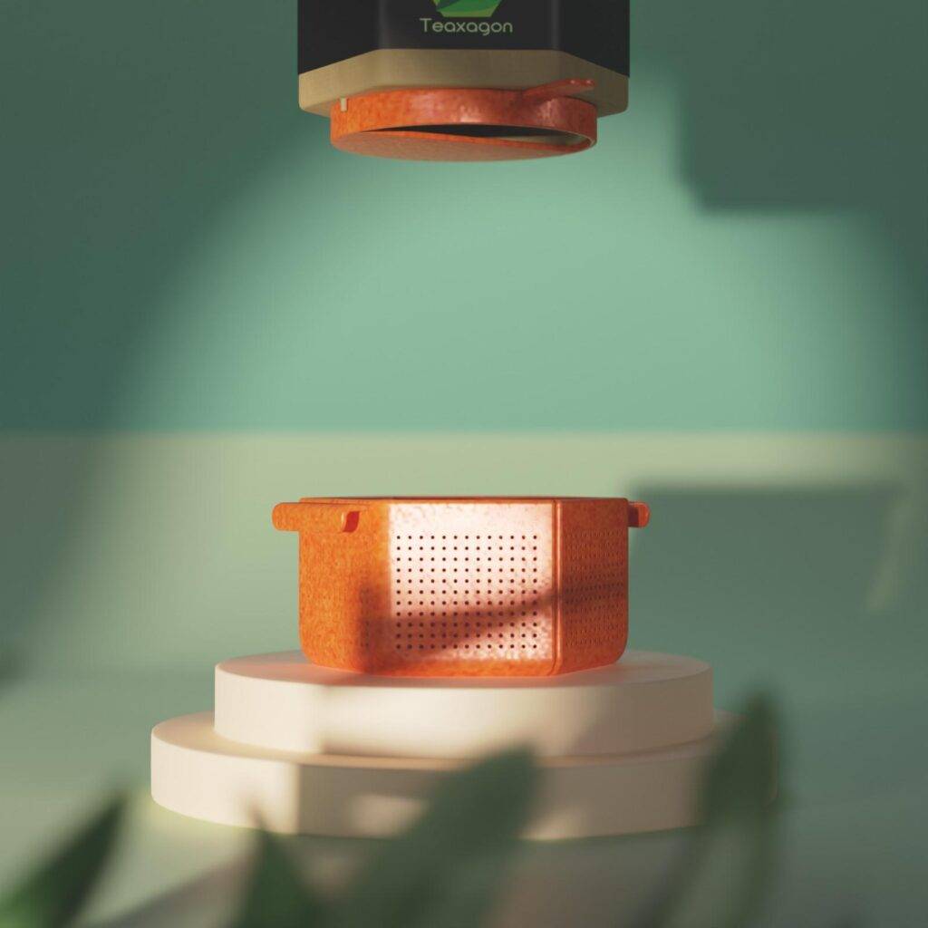 Un dispositivo de cocina moderno que parece estar preparado para hacer infusiones de té.