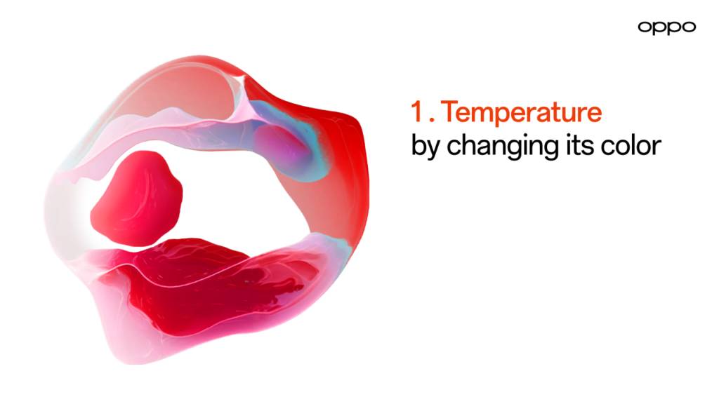 Una representación abstracta de un objeto que ilustra el concepto de temperatura mediante cambios de color.