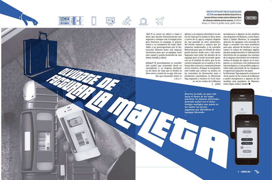 La imagen muestra una maleta y un teléfono móvil, con un diseño gráfico que enfatiza la seguridad del equipaje.