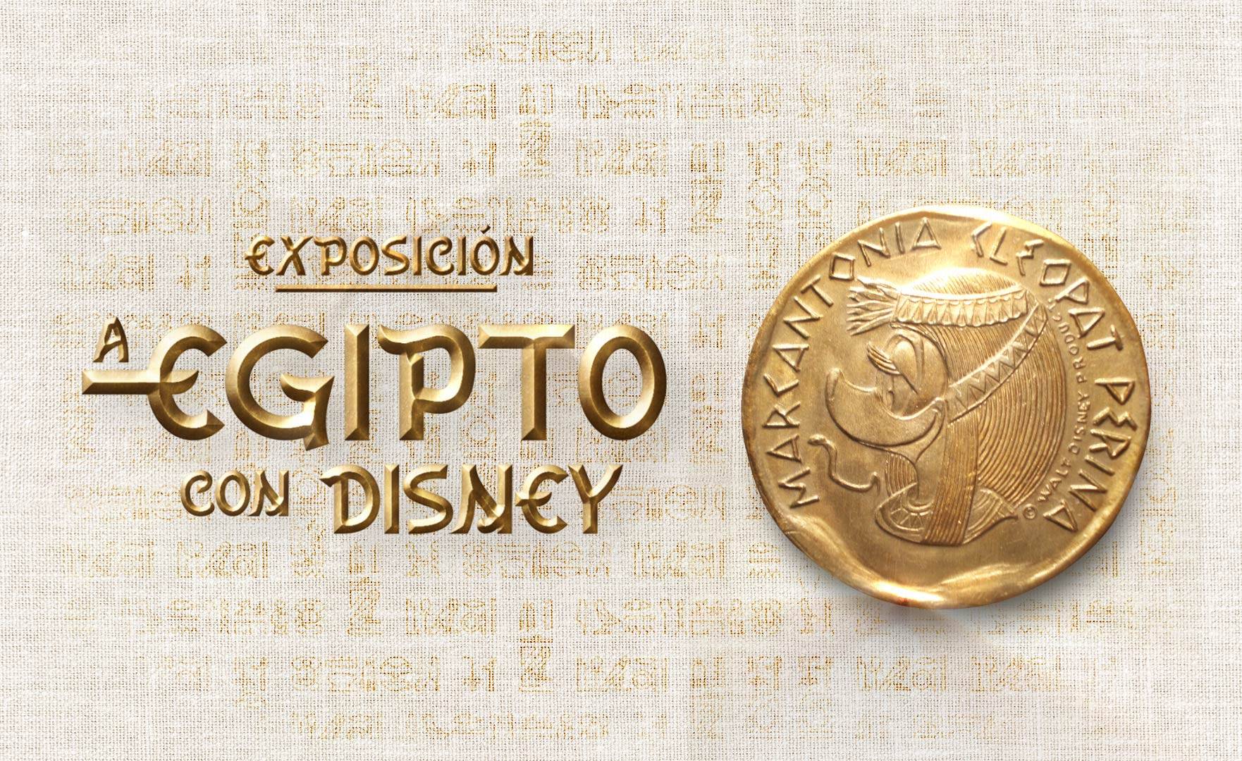 Una imagen que anuncia una exposición sobre el antiguo Egipto con temática de Disney.