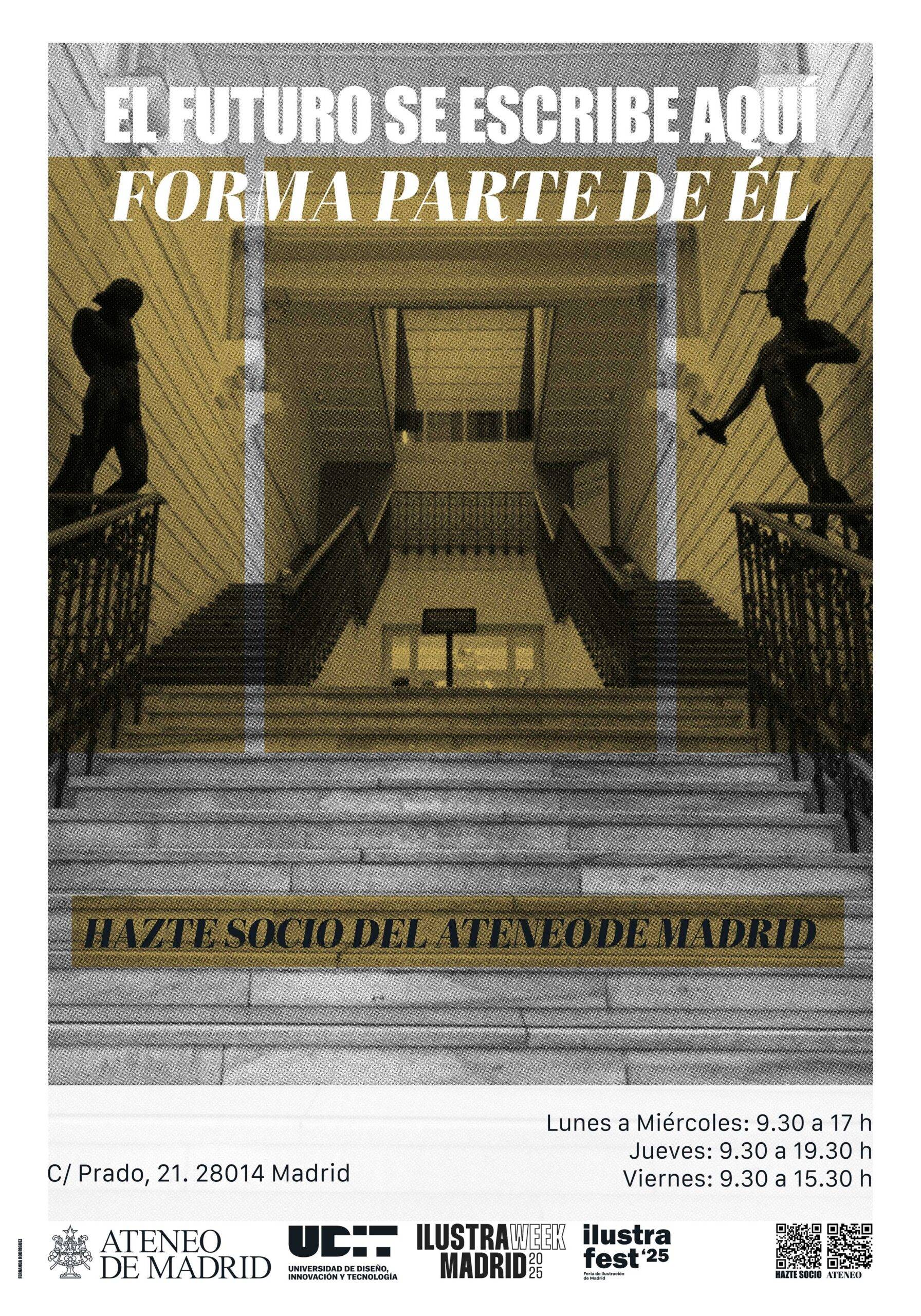 Cartel promocional del Ateneo de Madrid invitando a hacerse socio.