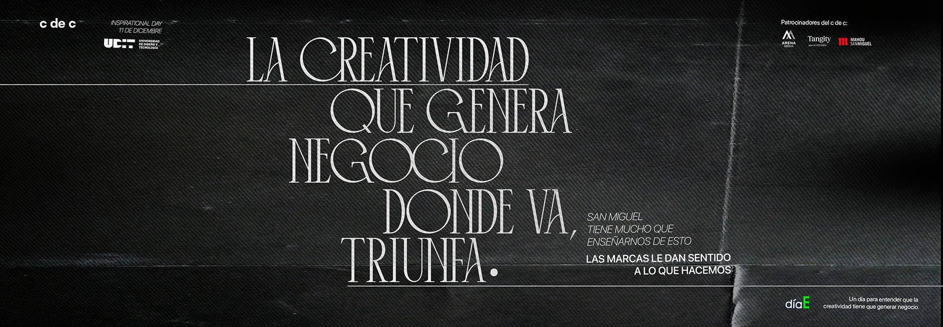 Un cartel que destaca la importancia de la creatividad en los negocios.