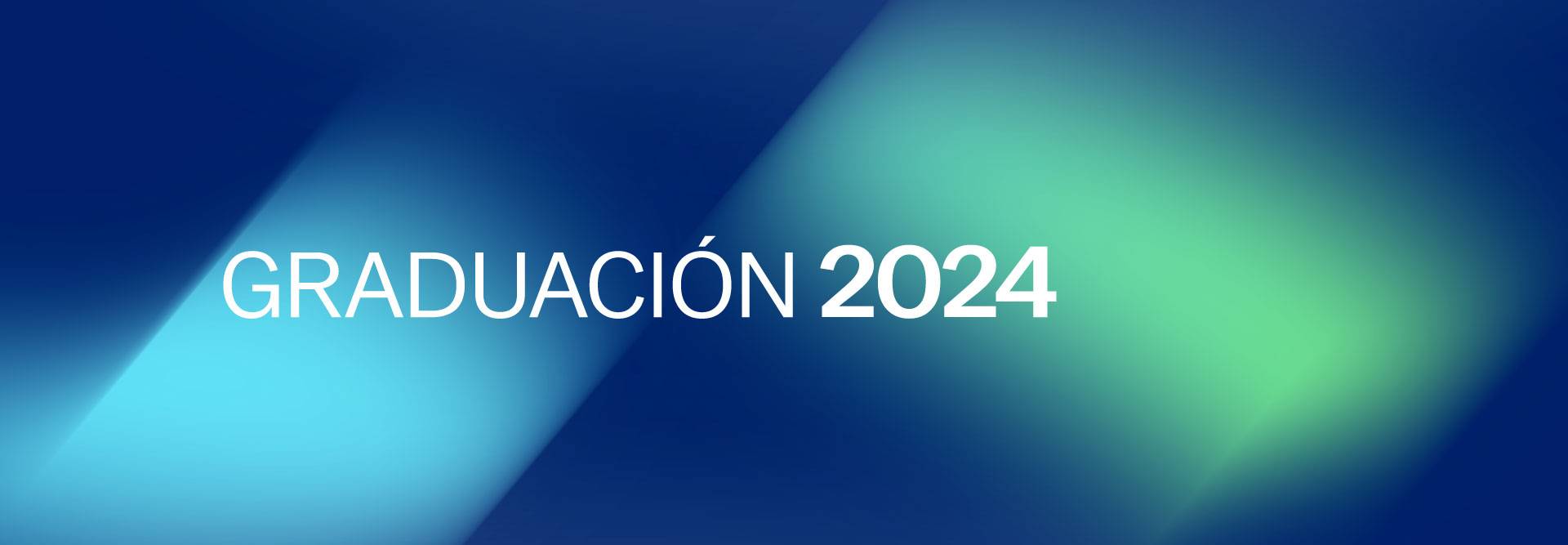 Imagen con el texto 'GRADUACIÓN 2024' sobre un fondo de colores difuminados.