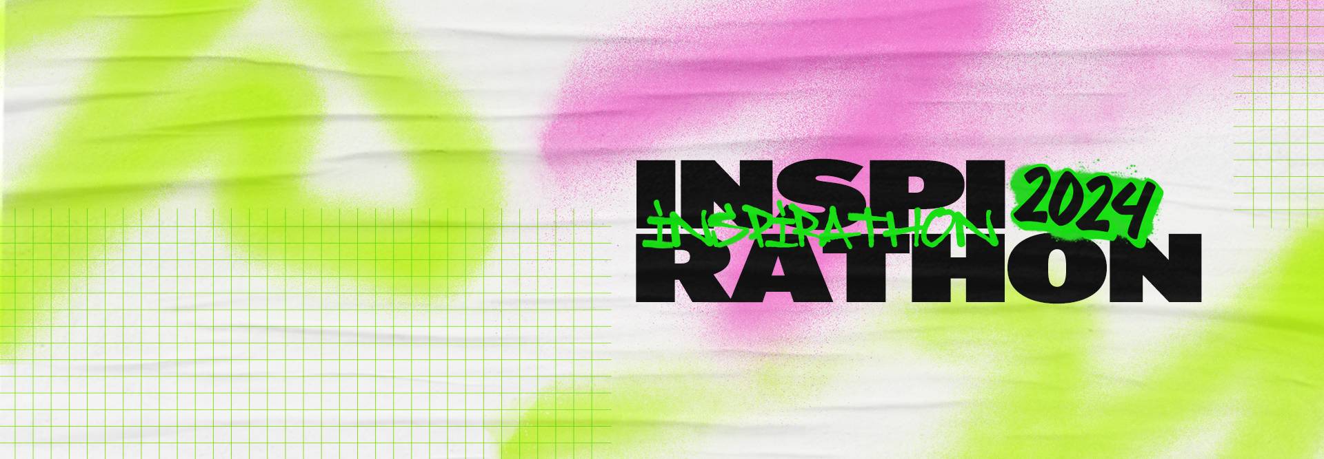 Diseño gráfico colorido con el texto 'INSPIRATHON 2024' sobre un fondo abstracto.