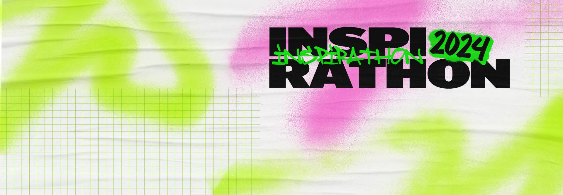 Un fondo con un diseño moderno que muestra la palabra 'INSPIRATHON 2024' en colores vibrantes.