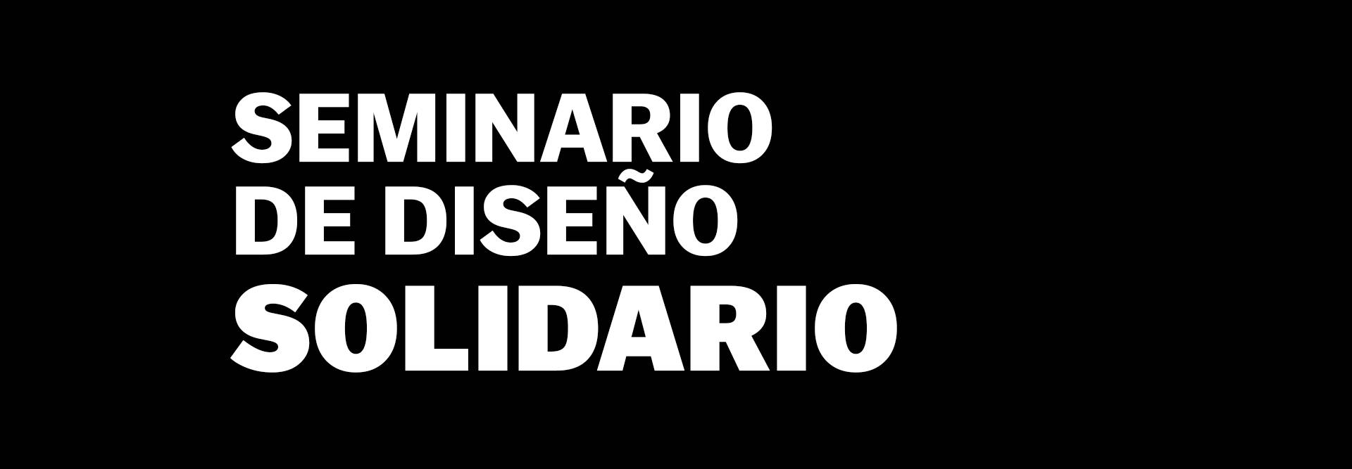 Un cartel que anuncia un seminario de diseño solidario.