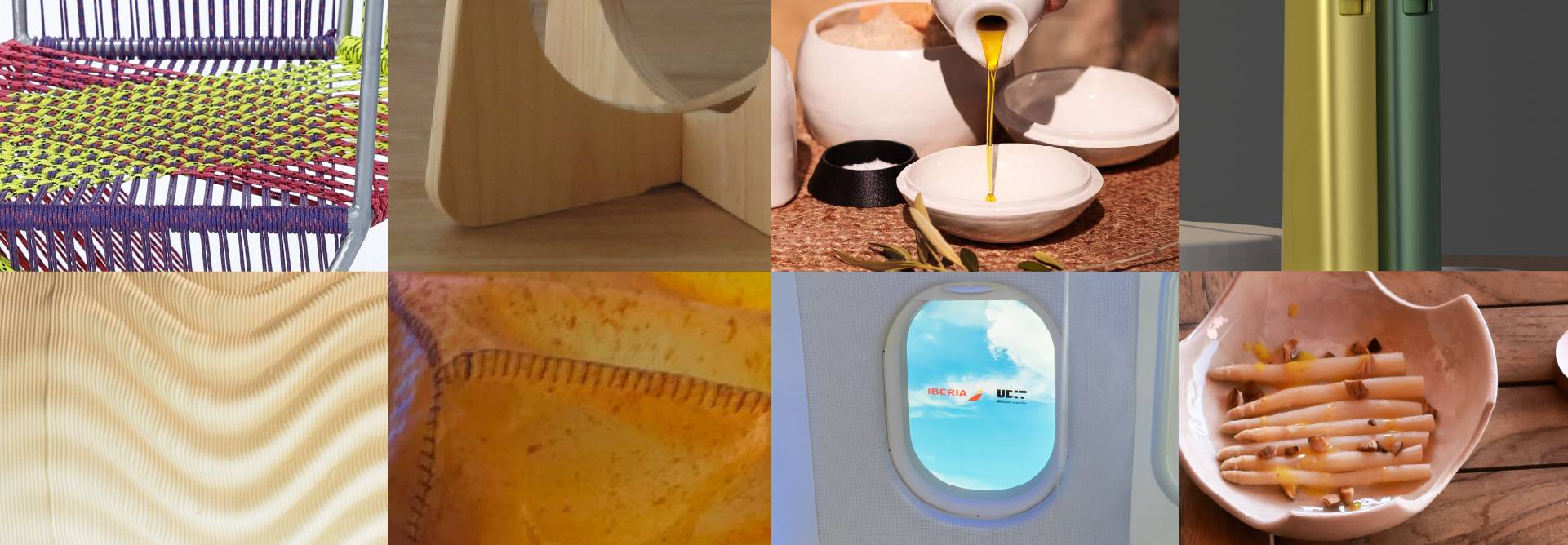 Una colección de imágenes que muestran texturas y objetos diversos en un entorno artístico.