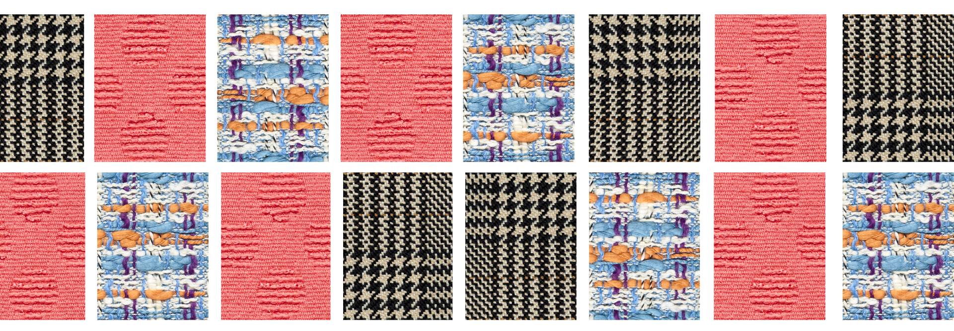 La imagen muestra un patrón de texturas y colores en una disposición ordenada.