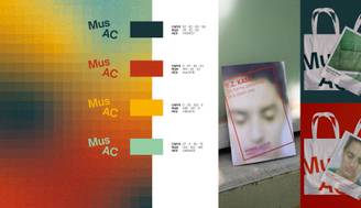 La imagen presenta una combinación de elementos gráficos que incluyen una paleta de colores y un libro con una tapa que muestra un rostro.