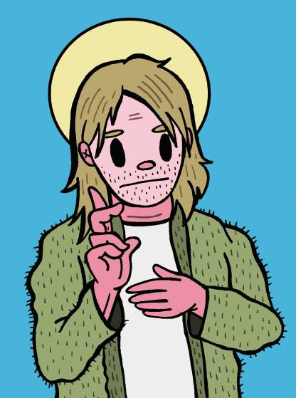 Una ilustración de un personaje con una aureola que parece estar haciendo un gesto de explicación.