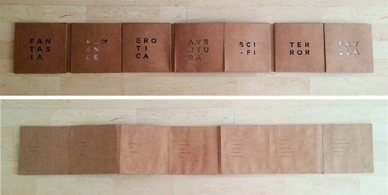 La imagen muestra una serie de libros con títulos de diferentes géneros literarios dispuestos horizontalmente.