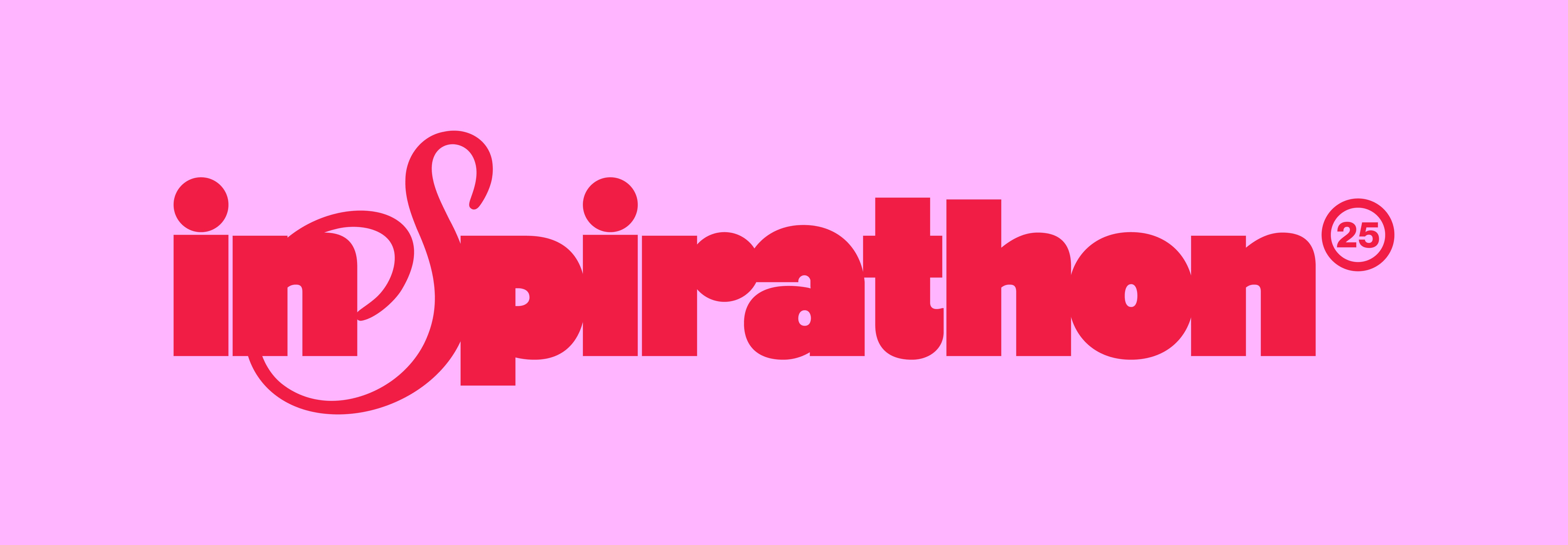 El logo de un evento llamado 'inspirathon' con un diseño colorido.