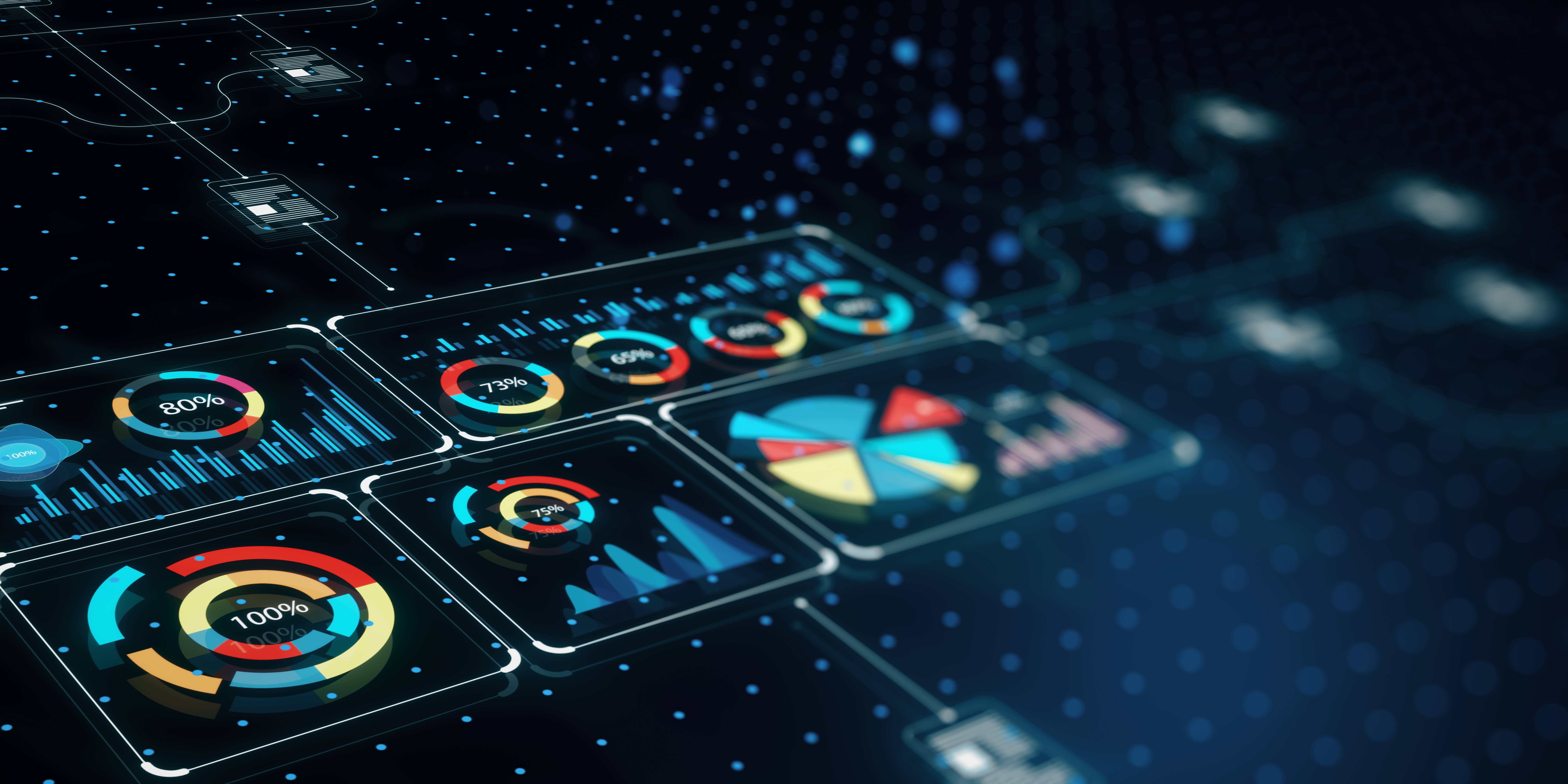 La imagen muestra un conjunto de gráficos y visualizaciones de datos en un entorno digital.