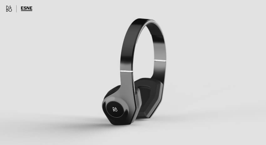 Unos auriculares modernos con un diseño elegante y estilizado en color negro.