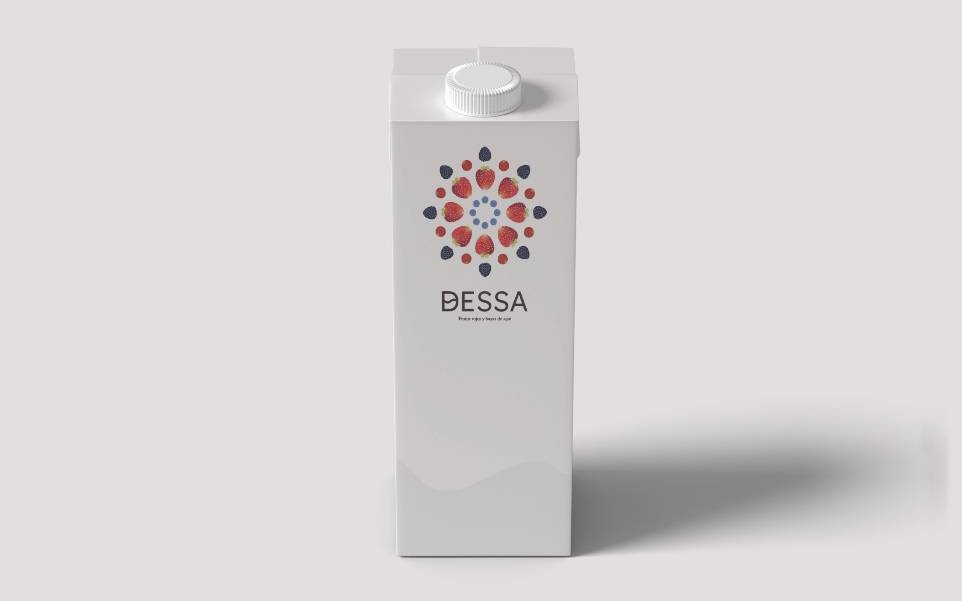 Un envase de cartón blanco con el logo de BESSA en el frente.