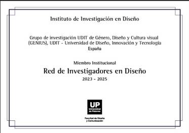 Documento institucional del Instituto de Investigación en Diseño que menciona la Red de Investigadores en Diseño.